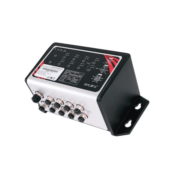 8-Port Industrial M12 IP67 Waterproof Gigabit PoE+ Ethernet Switch